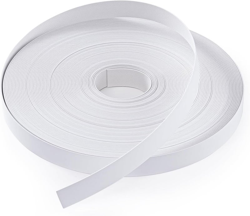 FAKILO PVC Edge Banding 3/4 inch x 100 ft Veneer Edge Banding White with Hot Melt Adhesive Pre - glued Iron on Edging Tape Trim for Cabinet Plywood Repairs and Furniture Restoration - Image 1